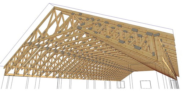 Металлодеревянные термоизолированные гнутые фермы.